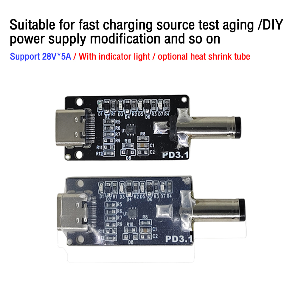 PD/QC Decoy-kort snabb laddning 5V/12V/20V/28V PD-decoy-modul QC/PD 2.0 3.0 PD3.1 DC Trigger Cable USB Typ-C Kvinnlig ingång