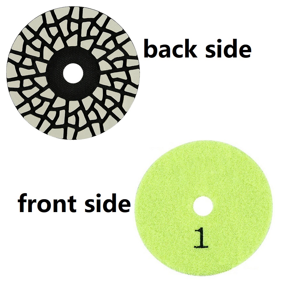 4 Steps Diamond Polishing Pads 4 Inch Dry Polishing Pads For Granite Marble Quartz Stone Countertop Tiles Sanding Disc