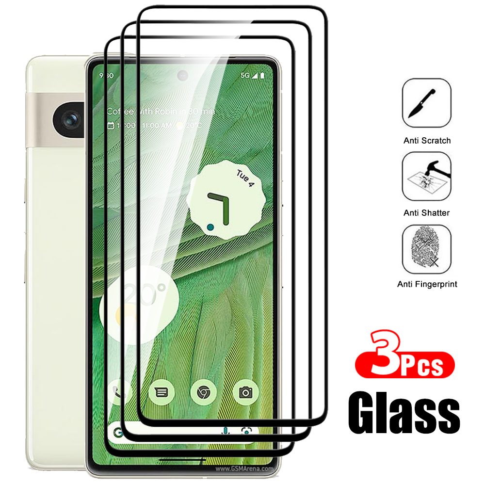 3st skyddsglas för Google Pixel 7 6 6A Tempererat glasskärmskydd för Pixel6 Pixel6a Pixel7 5G Full Cover Phone Film