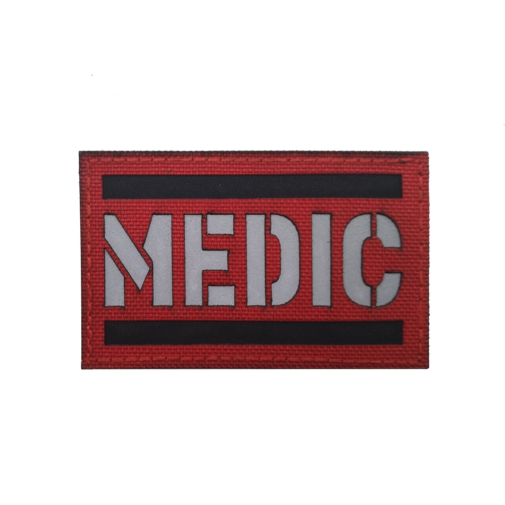 Medical Medical Emergency Broided Reflective Fabric Magic Patch EMT Rescue Logo Patch Hook and Ring Military Patches