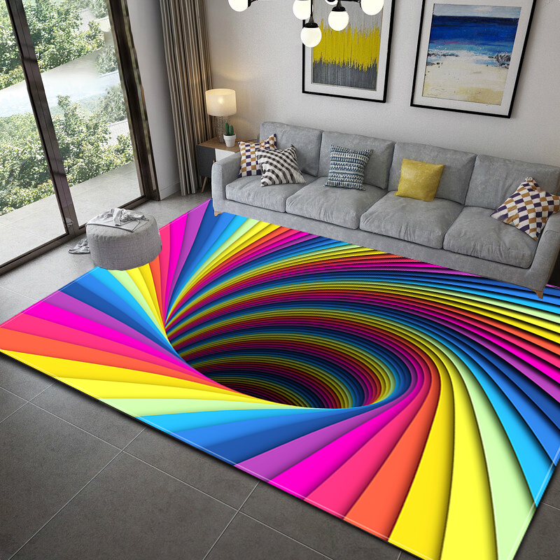 3D färgglad geometri block mattor stort område matta för vardagsrum sovrum mattor