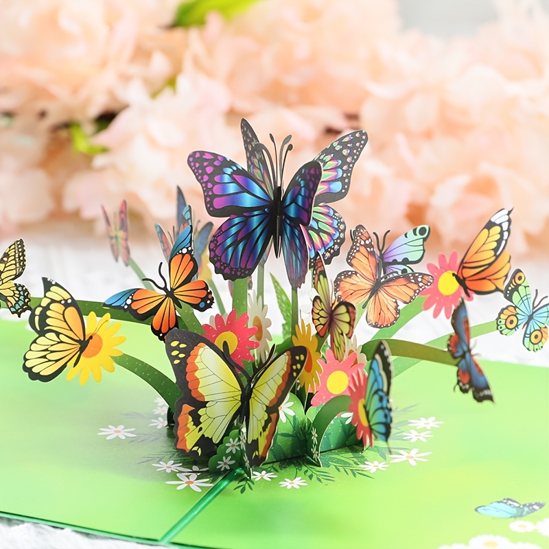 3D Butterfly Voeur Carte pour enfants Adult Christmas Nouvel An anniversaire de Thanksgiving Gift Art Crafts