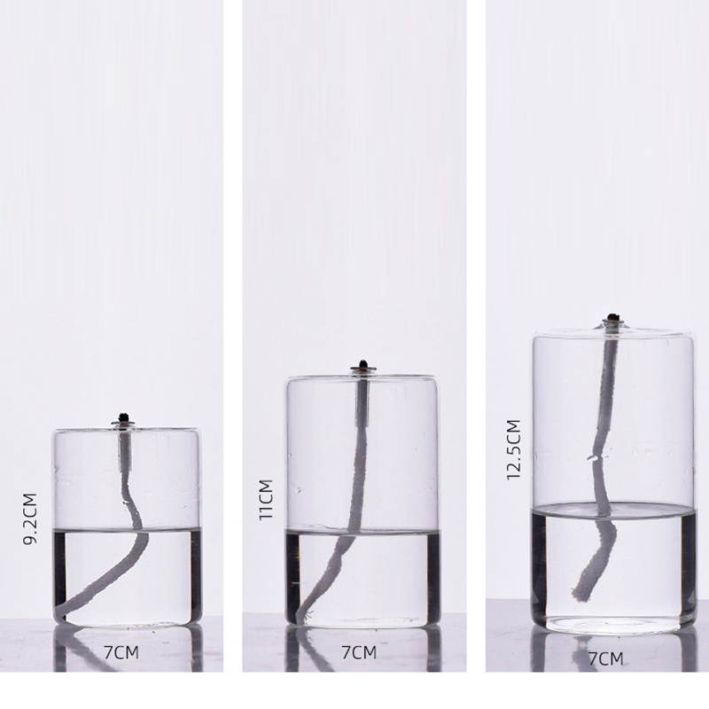 Refillable Liquid Petite Oil Lamp - Robust Borosillicate Glass Oil Candle Handgjorda oljelampor, dekorativa ljusgåvor till kvinnor