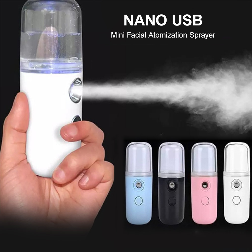 30ML Mini Nano Mist Sprayer Cooler Facial Steamer Humidifier USB Rechargeable Face Moisturizing Nebulizer Beauty Skin Care Tools