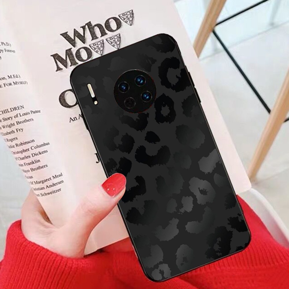 Leopard Print Black Phone Case For Huawei Mate 10 20 30 40 50 lite pro Nova 3 3i 5 6 SE 7 pro 7SE