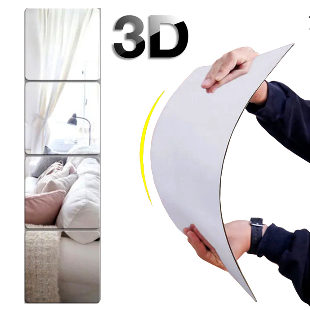 50x100 cm Adesivi a specchio acrilico 3D Decal di vetro flessibile 3D Decal di autoadesivo aderente Adebiti da parete parete