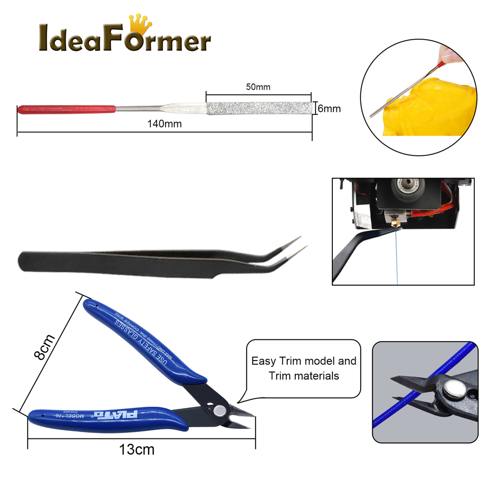 IdeaFermer Deburing Tool Kit Kit de gravação Ferramenta de escultura DIY Impressora 3D Parte 3D Modelo Arquivo Remoção de material de raspador também
