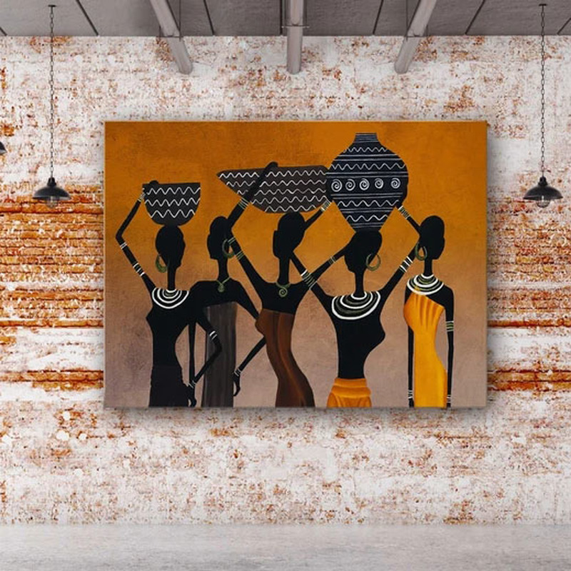 Abstract Colorful Women African Tribe Tribe dipinti Poster da parete e stampa MODERN Muro Art Picture la decorazione del soggiorno