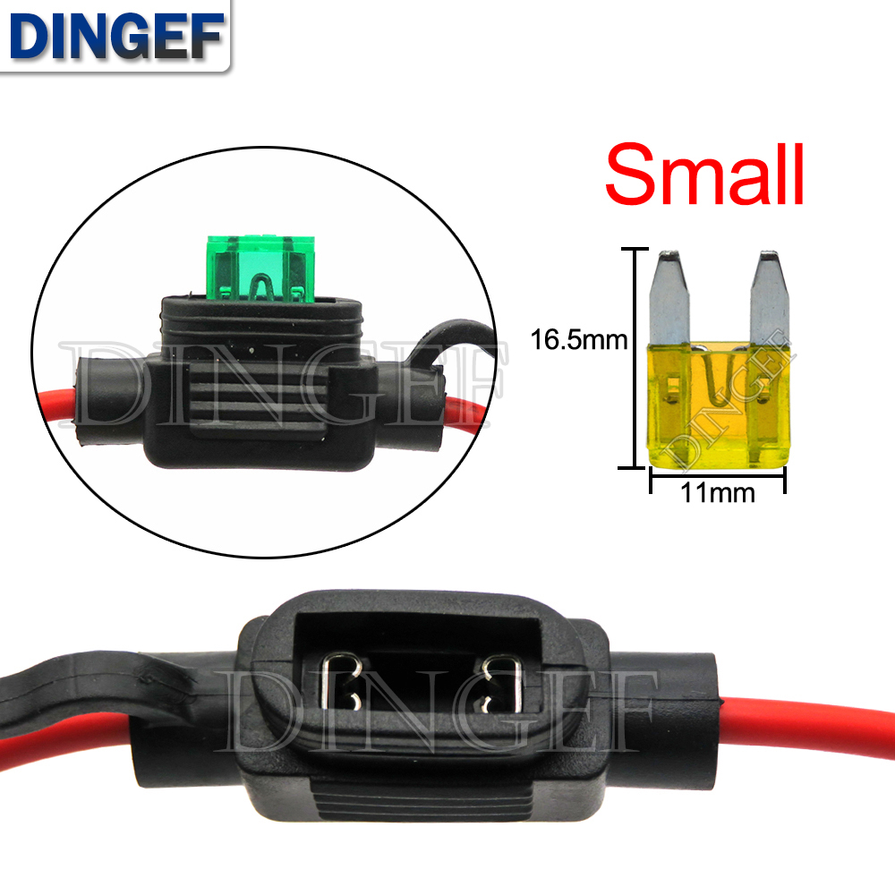 Waterproof 32V Mini/Small/Medium Auto Fuse Holder 18/16/14/12/10AWG With Car Blade Fuse 3A 5A 7.5A 10A 15A 20A