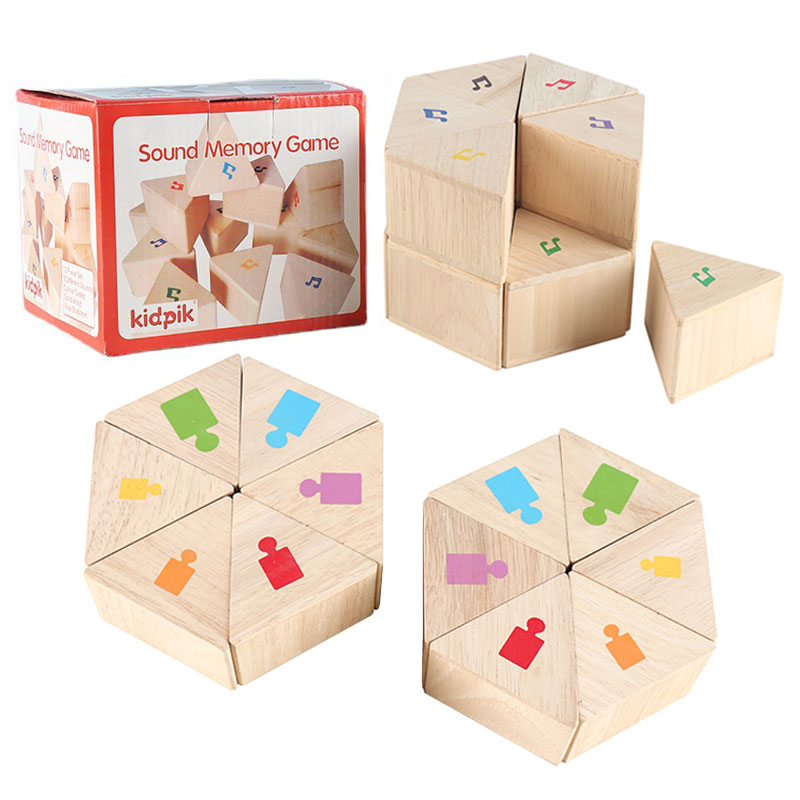 Montessori Sound Association en bois Toys Enfants Big Block Poids Sensory Mémoire de mémoire Paroisse Perceptual Apprentissage