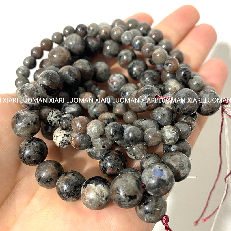 Perle di pietra di fiamma di yooperlite naturale sciolte di gemella di feldspato di sodolite rotondi gioielli che producono accessori braccialetti fai -da -te