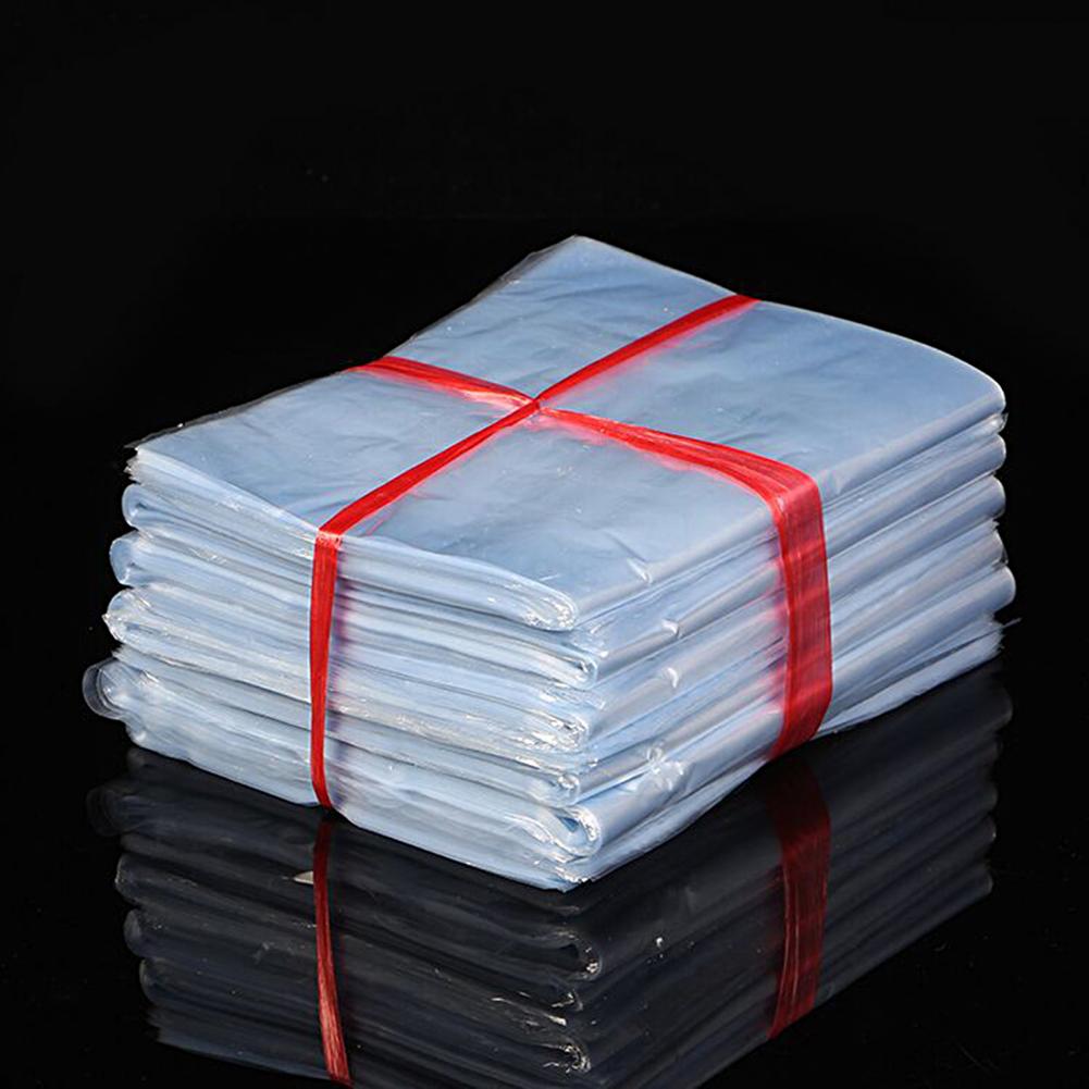 100st PVC Heat Shrink Film Wrap Storage Bag Retail Packing Bag Clear Plastic Polybag Cosmetics Packaging Pouch Organizers