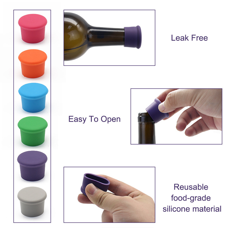 Vin Bottle Stopper Silicone Creative Champagne Bott Bottle Poule de bouchon de liège Rouge Barre de fuite de vin Red Bar Scellé Bar Bar Bar