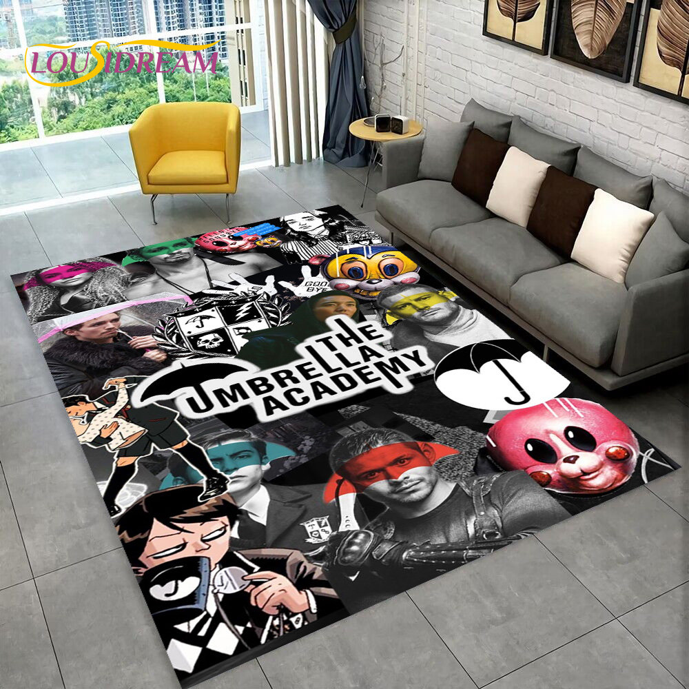 Le tapis de téléfilm de la télévision parapluie, tapis de tapis pour le salon de la maison de chambre à coucher décor de paillasson de chambre à coucher, jeu de sol non glissant