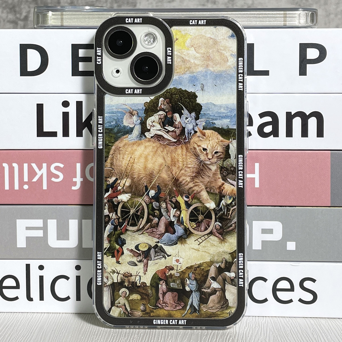 Case para iPhone 11 12 13 14 Pro Max Estética Ginger Gator Fat Cat Art Bosch Ship Of Fools The Great Cat Cases Cortada