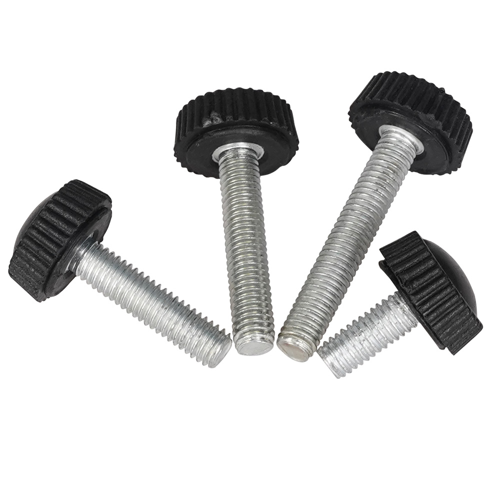 Round Head Handle Hand Screw Round Knurled Rubber Thumb Screw Plastic Tighten Bolt Nuts Knob Black/White Plastic M4 M5 M6 