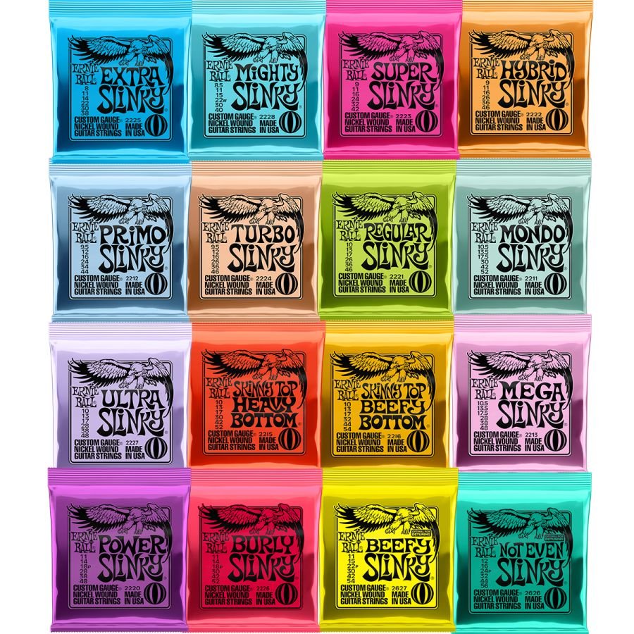 /conjunto Ernie Ball Strings de guitarra elétrica tocam rock de heavy metal 2220 2222 2222 2225 2003 2004 2006 acessório de guitarra