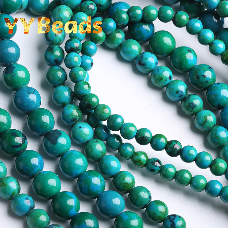 Натуральный камень зеленый феникс Chrysocolla Jaspers Beads круглые свободные бусины для украшений ювелирных изделий 4 6 8 10 12 мм 15 