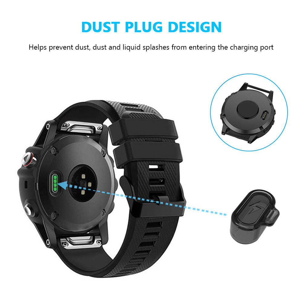 10st laddningsportdammkontakt för Garmin Fenix ​​7 7S 7X 6 5X/Venu 2 Plus Smart Watch Charge Port Cap Anti-Dust Protective Cover