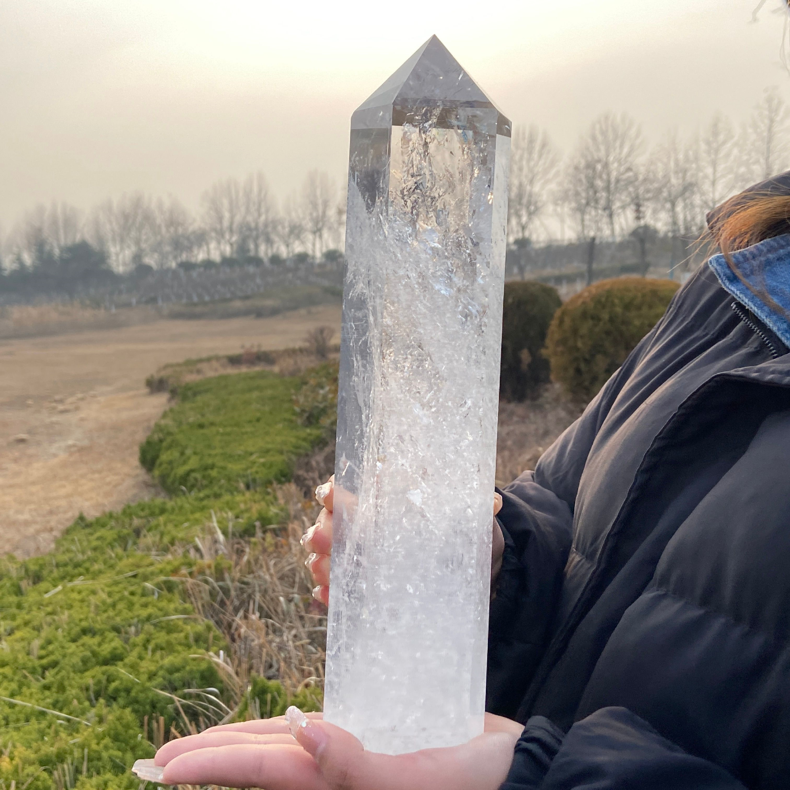 Top Natural Crystal Clear Transparency Quartz Point Heury Stone Stone Hexagonal Prisms Obelisk Wand Stone Home Decor
