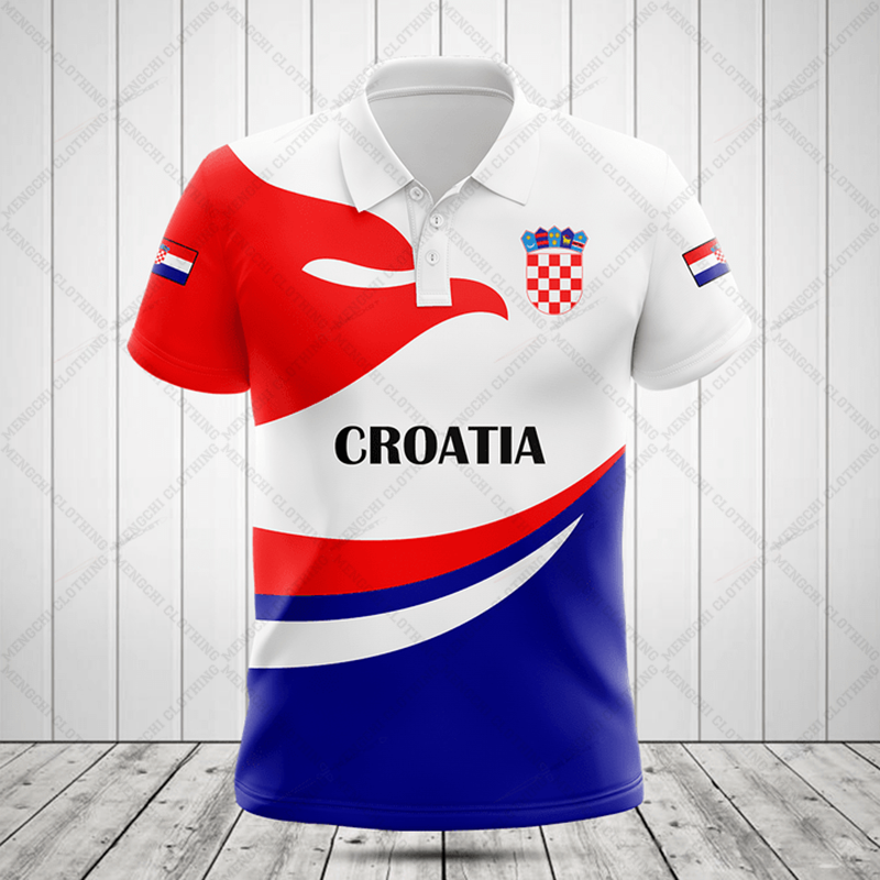 Customize Croatia Football Polo Shirts Summer Unisex Casual Streetwear Men's Loose Jersey Oversize Short Sleeve Sportswear