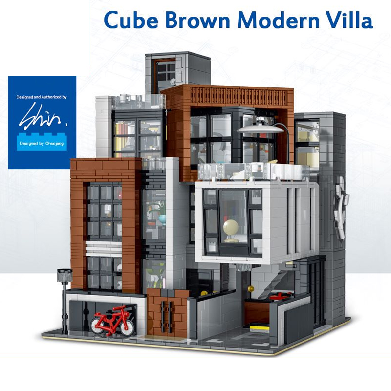 Creative Moc Modern Villa City Street View Building Blocks Modul Expert Architectural Brick Education Toys Gift for Children