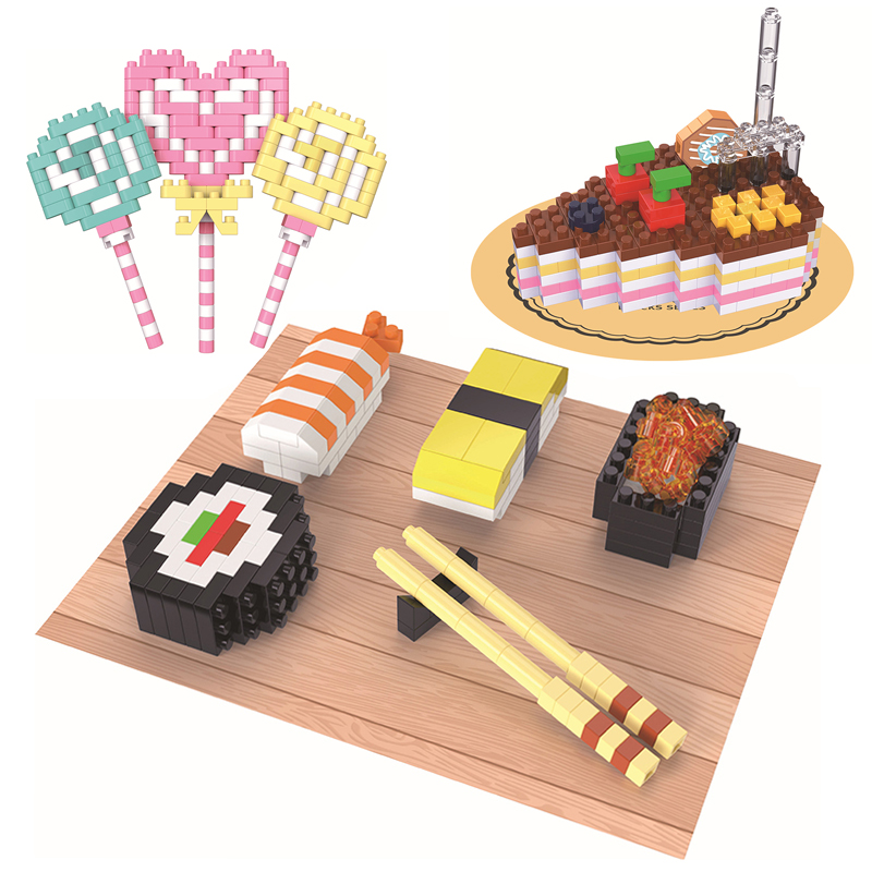 Mini blocchi l'edilizia Moc Cake Lollipop Micro Particelle Diamond Bracks Bracks Fun Puzzle Assembla