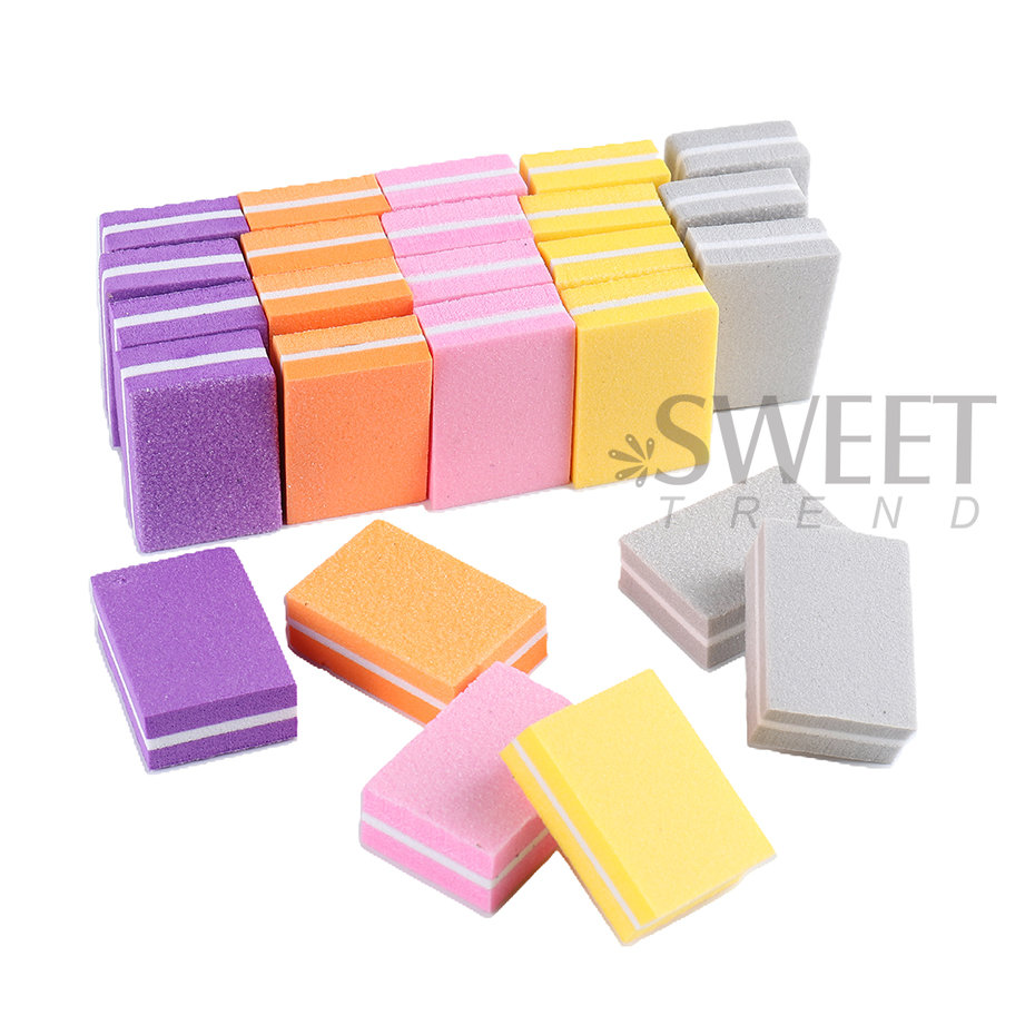 Double-sided Mini Blocks Professional Nail File 100/180 Nail Polish Sanding Buffer Strips Polishing Manicure Tools JI1824