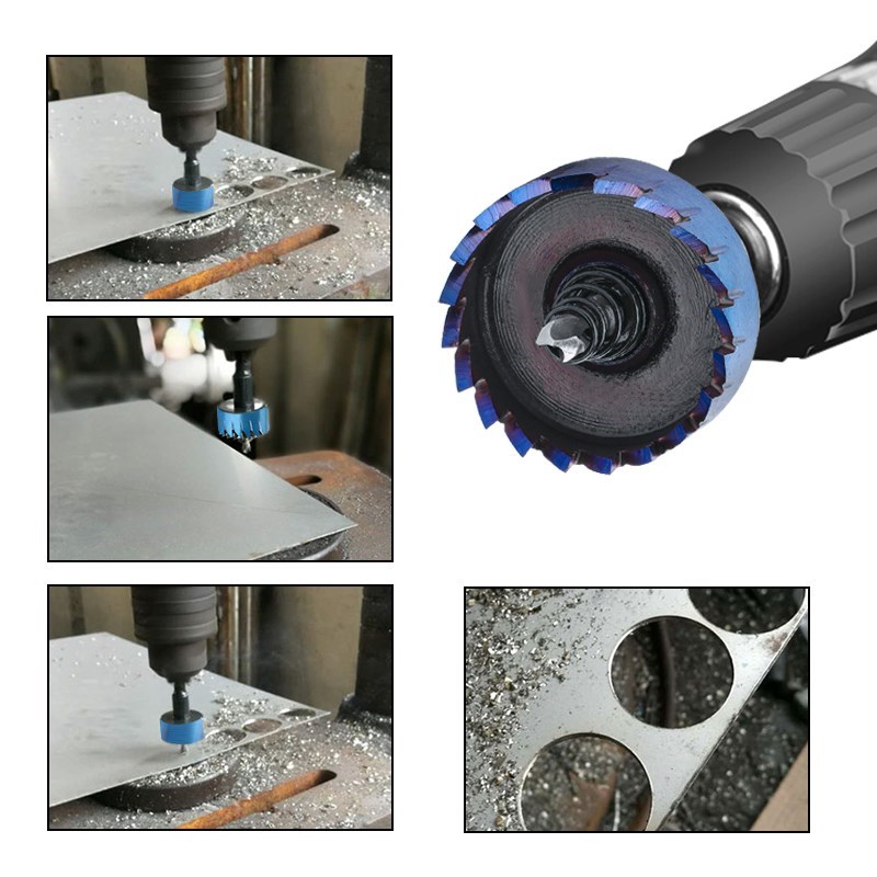 XCAN 15-53mm Hole Saw Drill HSS Steel Hole Opener Cutter Nano Blue Coated Core Drill Bit for Metal Drilling Tool