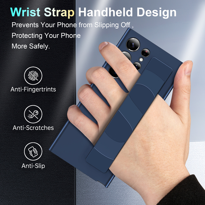 Samsung Galaxy S23 Ultra Case Portable Silicone Wristband Cinger Anti-Fingerprint Protective Coperpective Galaxy S23 Plus
