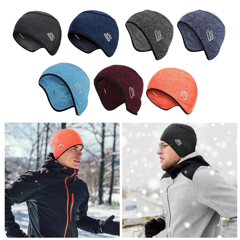 Skull-Cap Helmet-Liner Balaclava Running Hat Cycling-Cap Beanie with Glasses Holes Winter Thermal Ski-Cap for Men Women