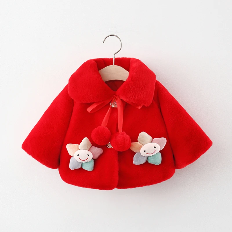 Tiere Herbst Winter Baby Jacke für Mädchen süße Weihnachtsfest -Prinzessin Umhang Außenbekleidung Kinder -Plüsch -Mantel Schneeanzug Neugeborene Baby Kleidung