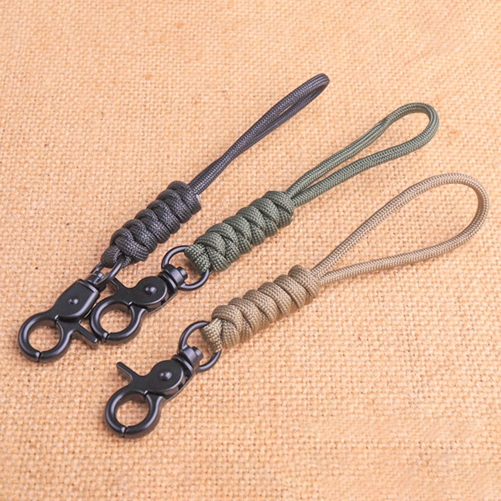 Keychain Lanyard Triangle Buckle High Strength Parachute Cord Self-Defense Emergency Survival Backpack Paracord Key Ring