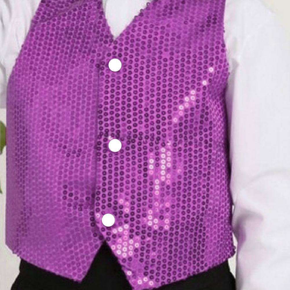 Kostuumvest Glitter unisex kleurrijke polyester glanzende uitvoering jazzdans pailletten vest voor feest voor kinderen