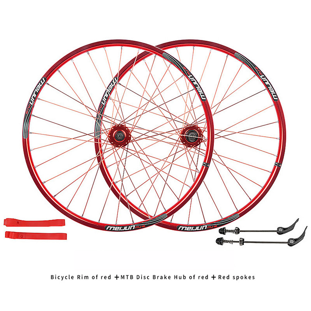 Conjunto de rodas de bicicleta de montanha de 26 polegadas MTB Roda de freio de alumínio de alumínio MTB Rim 32 Hub qr 100*9mm 135*10mm Rodas de bicicleta