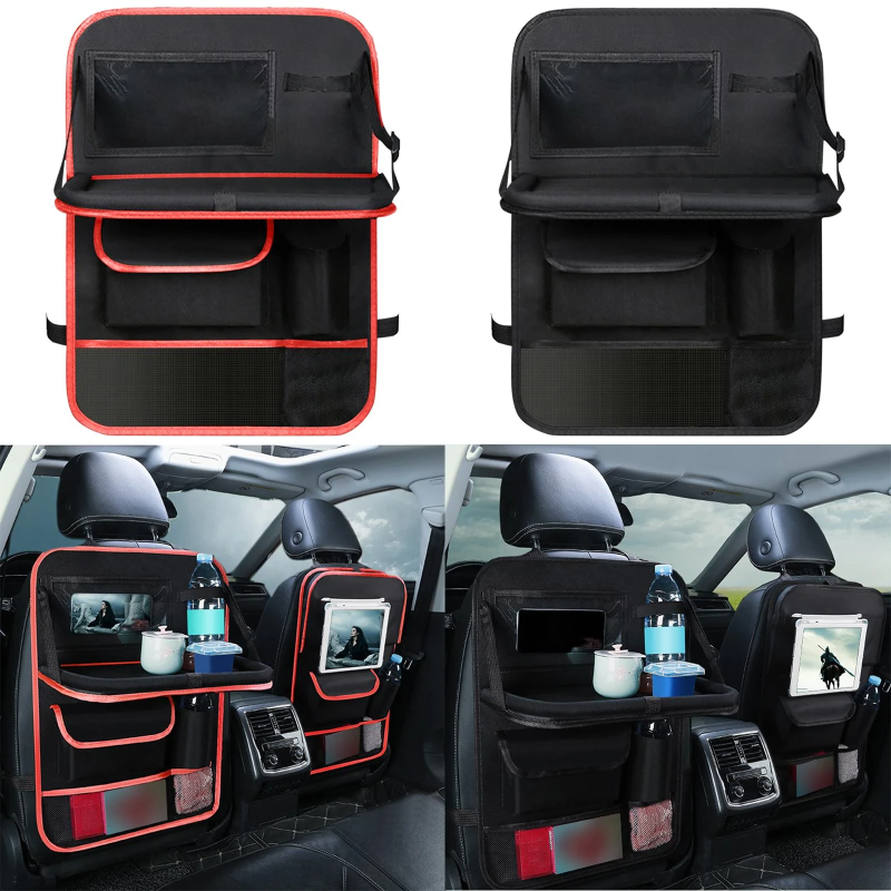 Multifunctional Car Seats Organizer withTray Tablet Holder Multi-Pocket Storage Automobiles Interior Stowing Tidying