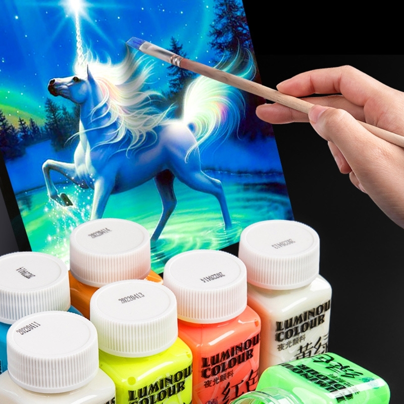 Glow in the Dark Paint, Glow Fluorescent Paint for Halloween Decoration, Art Painting, Outdoor e Art Craft, tessuto