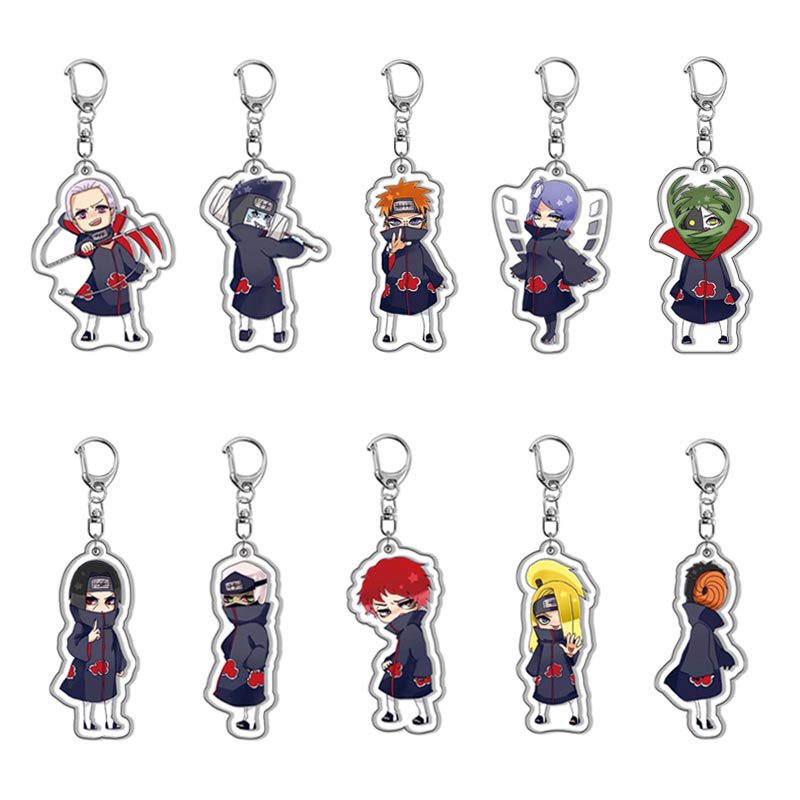 Naruto Akatsuki Pain Hoshigaki Kisame Kakuzu Sasori Zetsu Hidan Cosplay Cosplay Acrylique Keychain Keychain Pendant Accessoires Accessoires