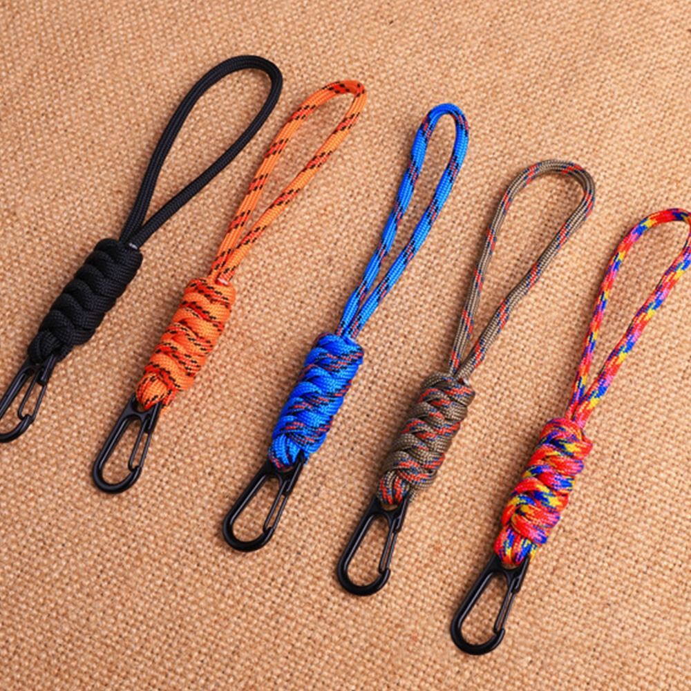 Paracord Keychain Kiracı Toka Yüksek Mukavemetli Kablo Kendi Savunma Acil Surval Sırt Çantası Anahtar Yüzük Boyun Asma Halat