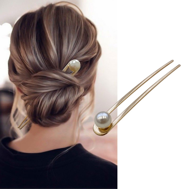 Металлические палочки для женщин для женских скорлупе для волос Clip Minimalist U Shape Girls Hairpins Hair Maker голов