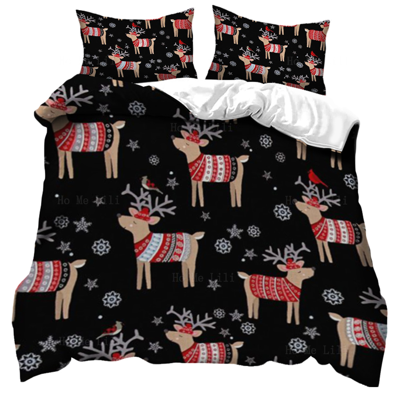 Notenkraker Red Vintage Truck Santa Pine Tree Winter Forest Vrienden Kerstmek deksel van HO ME LILI VOOR BEDDING Decor