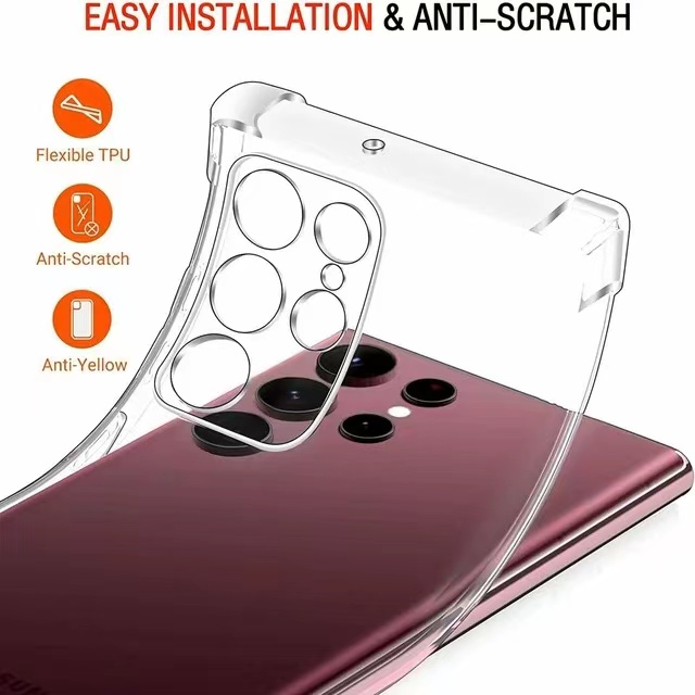 Прозрачный подушки безопасности Shock -Resect Funda для Samsung Galaxy S24 S23 S22 S21 Ultra S20 FE Note 20 Ultra 5G Clear Cover Cover