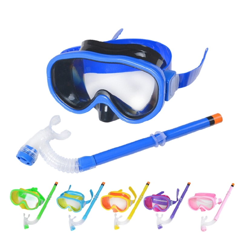 Conjunto de snorkel para crianças, máscaras de mergulho Snorkeling Conjunto de máscaras de snorkel anti-capa com óculos com tubo de respiração fácil para meninos