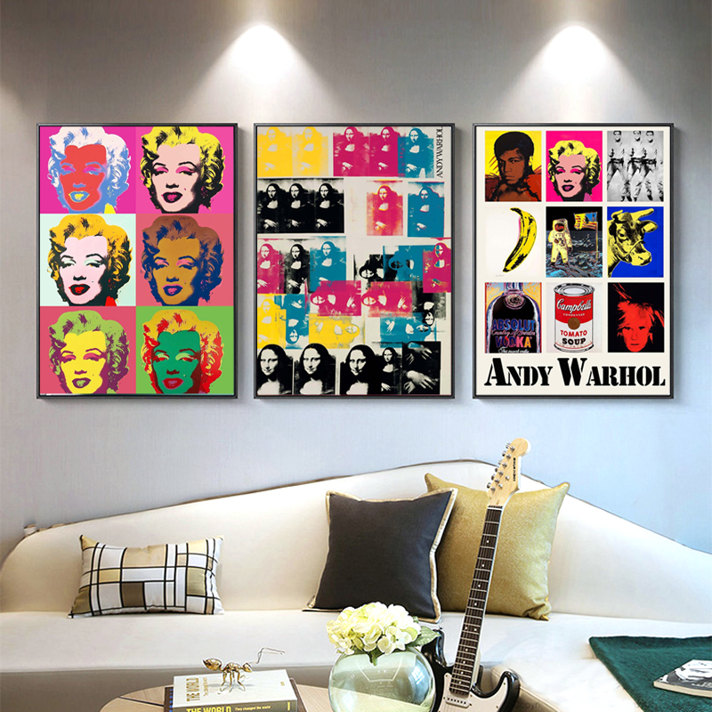 Andy Warhol Pop Art Canvas Poster Flowers Vintage Painting Trending Wall Art Printing for Living Room Home Pictures Wall Decor