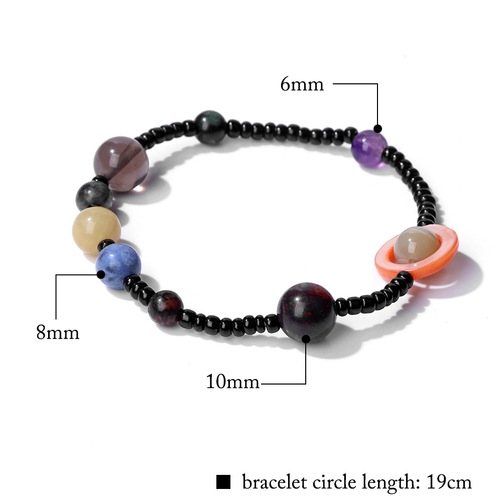 Eight Planets Beads Bracelets Natural Stone Universe Galaxy Solar System Bracelets For Men Women Yoga Energy Wristband Jewelry