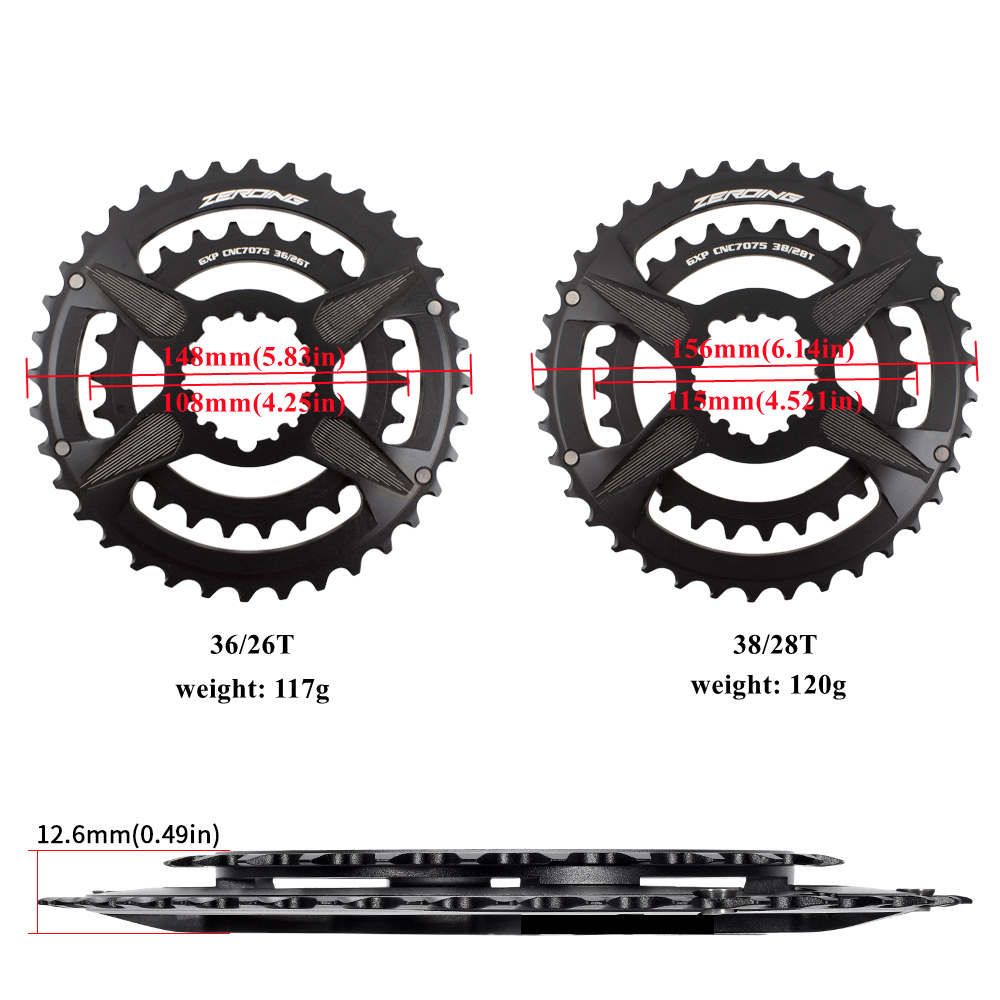 ZEROING GX Bicycle Crankset Mountain Bike 175mm Double Chainrings 36-26T 38-28T Crown GXP Crank Parts For SHIMANO SRAM