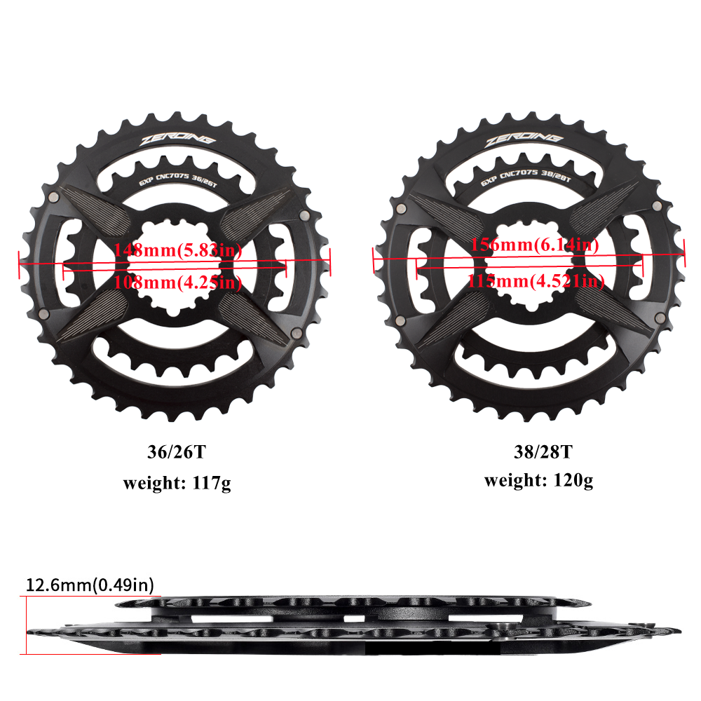 ゼロGX自転車クランクセットマウンテンバイク175mmダブルチェーンリング36-26T 38-28T Shimano sram用クランククランクパーツ