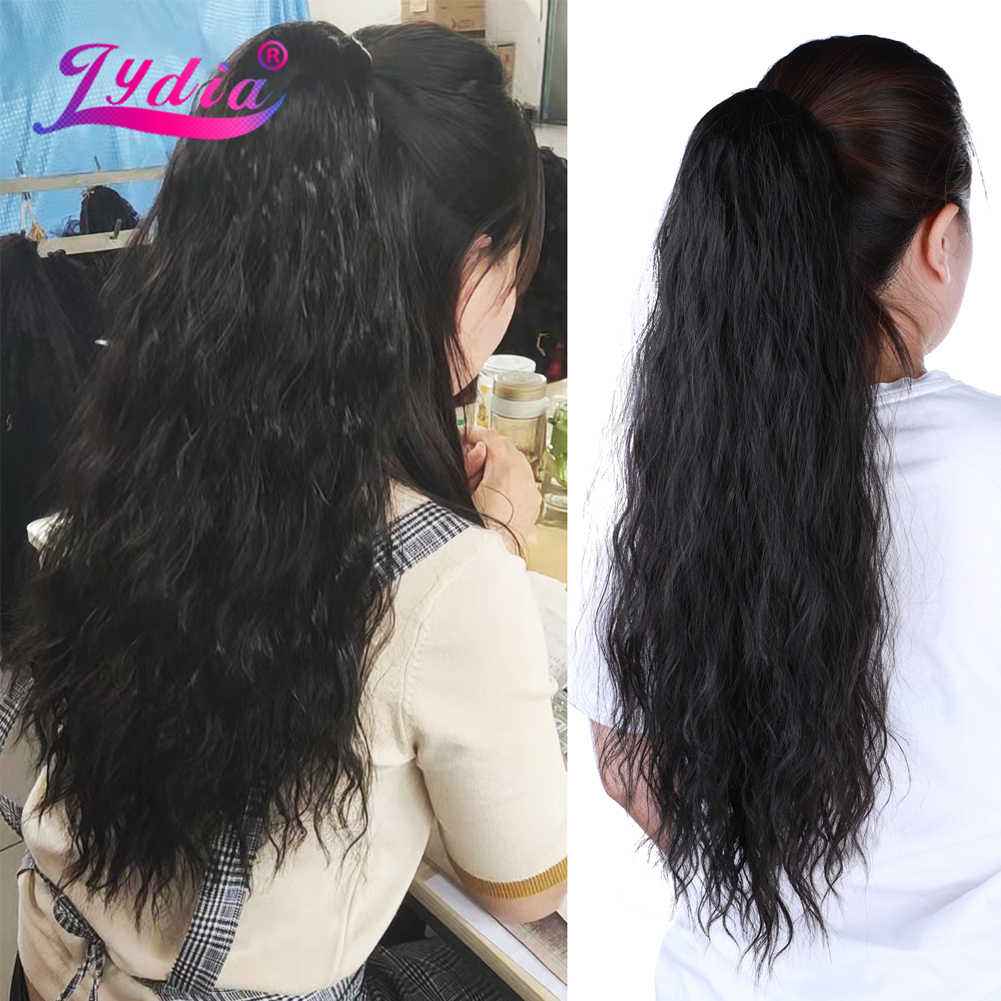 Positre à cheveux synthétique Lydia Long Hair Wavy Curly 20inch Ponytail Hair Extensions Tous les couleurs disponibles 50 cm Blonde marron