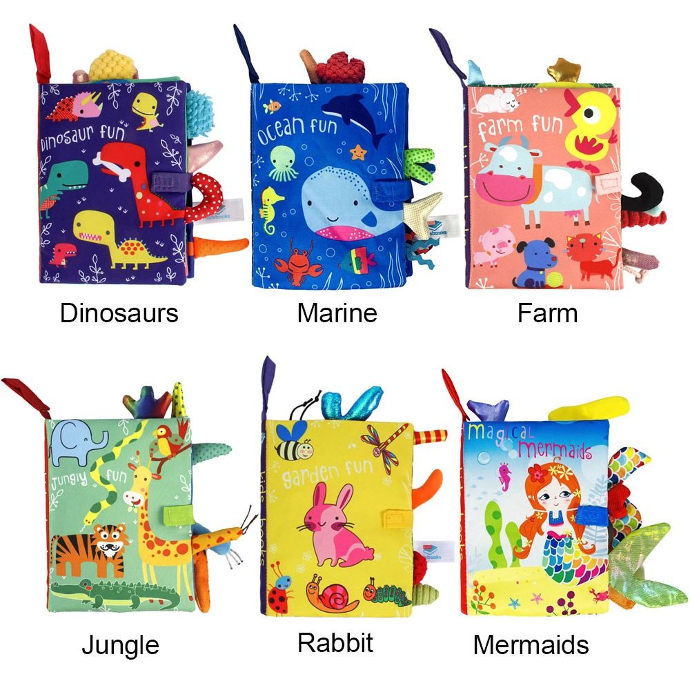 Barnböcker baby tidig inlärning rivande svans tyg bok förälder-barn interaktivt ljud papper pussel tyg bok leksak