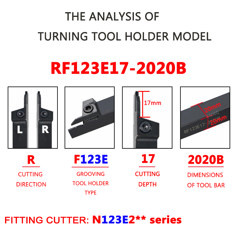 RF123 LF123 CNC LATHE TROBLEHOUD HOUDER RF123E17 RF123G20 RF123H25 LF123E17 LF123G Externe groef Turn Turn Turner Holder Skrooving Cutter